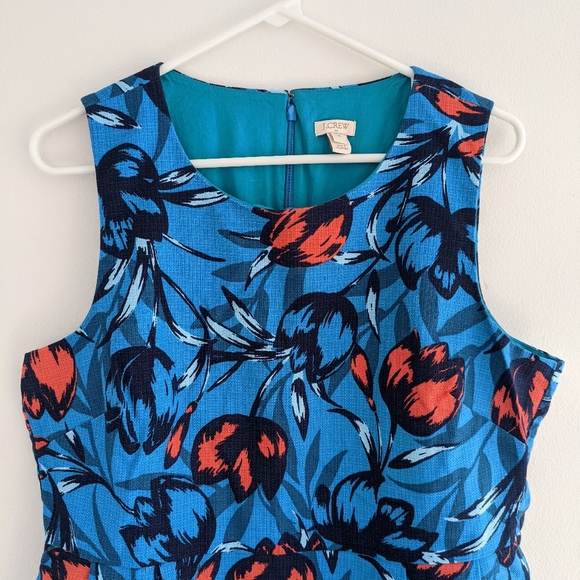 J. CREW blue floral dress size 16 - Picture 6 of 6
